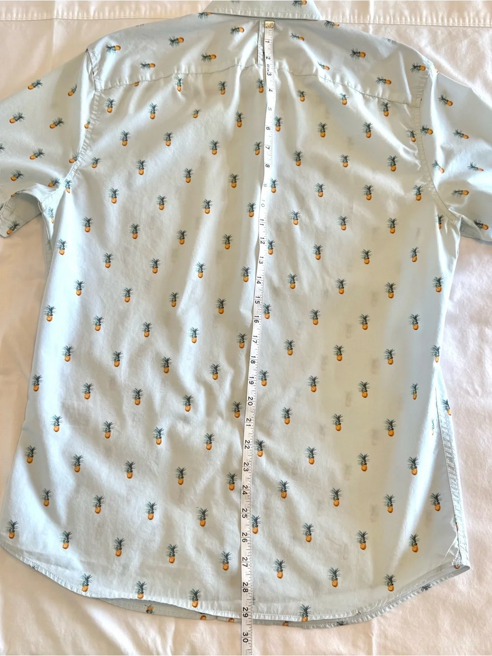 Pineapples! Banana Republic Men’s Size M Light Blue 100% Cotton Short Sleeve